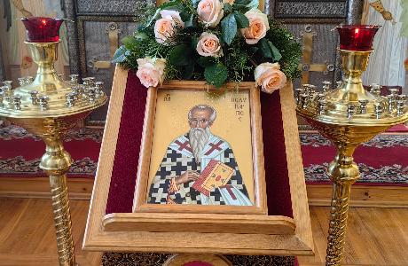 В день памяти святого Поликарпа Смирнского в Шамордино прошла праздничная служба 