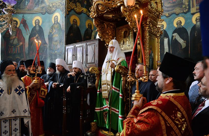 Слово Святейшего Патриарха Кирилла после молебна в Русском на Афоне Пантелеимоновом монастыре